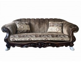 Диван трехместный Лорена орех матовый БП (ткань: Турин)