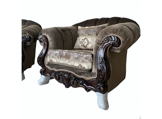 Комплект мягкой мебели Лорена орех матовый БП (ткань: Турин)