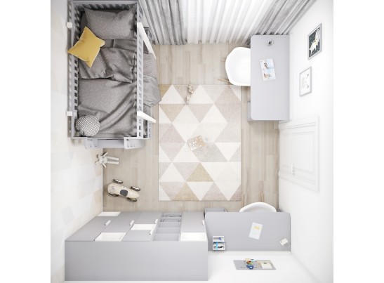 Шкаф 1 Legs Grey