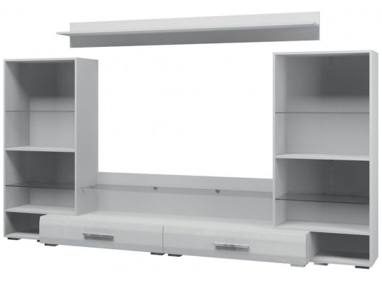 Гостиная Домино Белый/Белый глянец