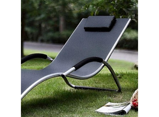 Шезлонг-лежак ГРАЦИЯ MC-3039GA Silver-Black в Набережных Челнах