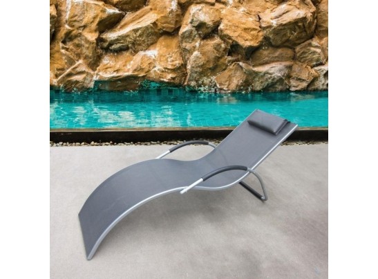 Шезлонг-лежак ГРАЦИЯ MC-3039GA Silver-Black в Набережных Челнах