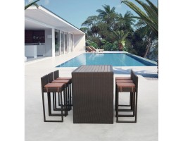 Барный комплект плетеной мебели T390AD/Y390A-W63_6Pcs Brown Барный комплект плетеной мебели T390AD/Y390A-W63_6Pcs Brown