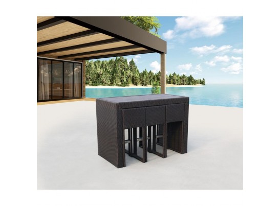 Барный комплект плетеной мебели T390AD/Y390A-W63_6Pcs Brown в Набережных Челнах