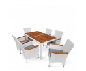 Комплект плетеной мебели мебели AFM-460A 150x90 White (6+1) в Набережных Челнах