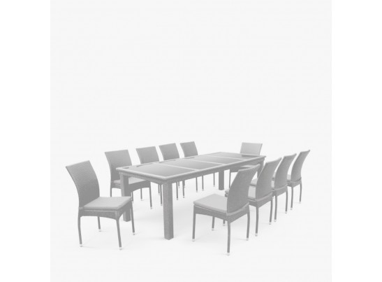 Комплект плетеной мебели T438/Y380C-W85 Latte (10+1) в Набережных Челнах