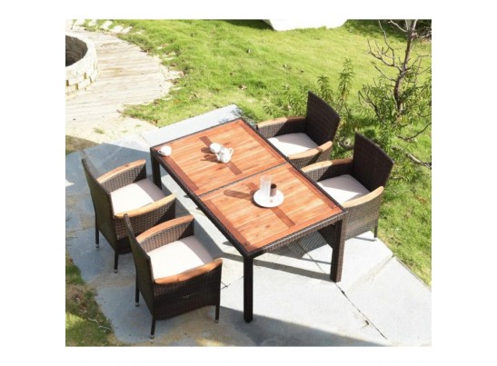 Комплект плетеной мебели AFM-460 150x90 Brown (4+1) в Набережных Челнах