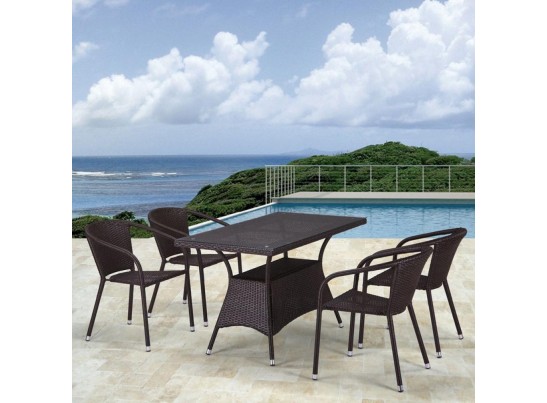 Комплект плетеной мебели из искусственного ротанга T198A/Y137C-W53 Brown 4Pcs в Набережных Челнах