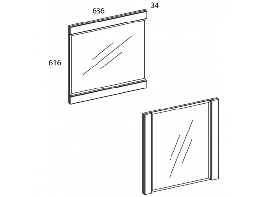 Джаггер, Зеркало навесное, JAGGER, цвет Дуб монастырский /черный