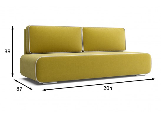 Диван прямой Уно, Горчичный