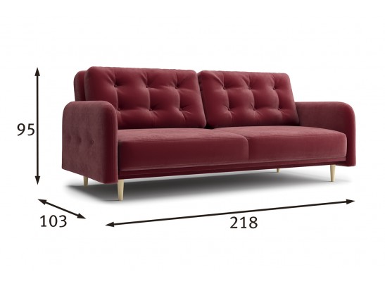 Диван-кровать Вейт тёмно-вишнёвый