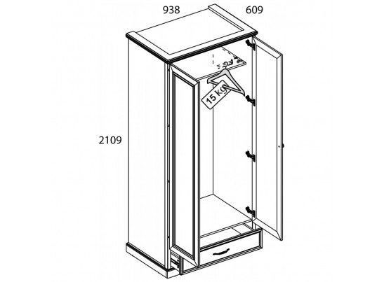 Шкаф 2DG1S TOSCANA NEW в Набережных Челнах