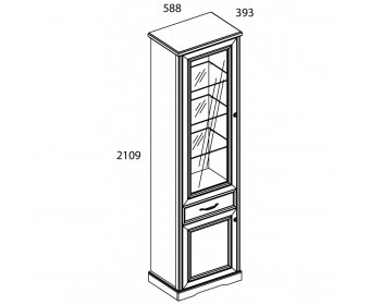 Шкаф с витриной 1V1D1S TOSCANA