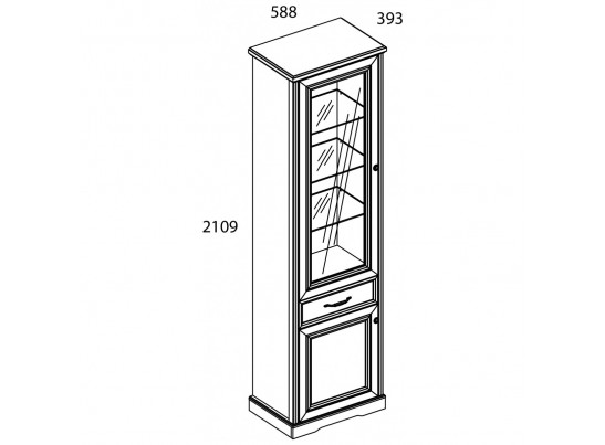 Шкаф с витриной 1V1D1S TOSCANA в Набережных Челнах