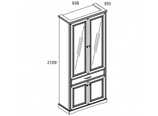 Шкаф с витриной 2V2D1S TOSCANA в Набережных Челнах