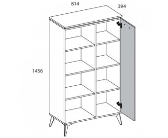 VINATI, Шкаф открытый 1D P. Цвет ПЕРСИДСКИЙ ЖЕМЧУГ/ АМАРОК