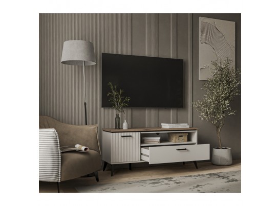 VINATI, Тумба RTV 1D1SN. Цвет ПЕРСИДСКИЙ ЖЕМЧУГ/ АМАРОК