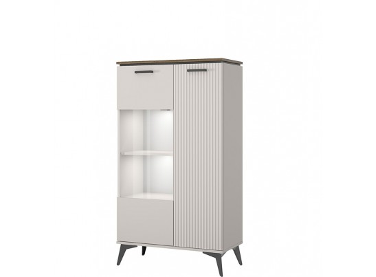 VINATI, Шкаф с витриной 1V1D P. Цвет ПЕРСИДСКИЙ ЖЕМЧУГ/ АМАРОК