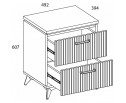 VINATI, Тумба прикроватная 2S. Цвет ПЕРСИДСКИЙ ЖЕМЧУГ/ АМАРОК
