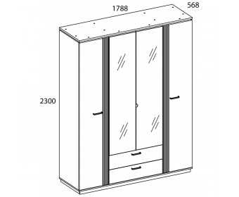 VINATI, Шкаф 4DG2S Z. Цвет ПЕРСИДСКИЙ ЖЕМЧУГ/ АМАРОК
