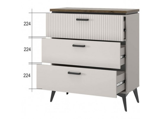 VINATI, Комод 3S. Цвет ПЕРСИДСКИЙ ЖЕМЧУГ/ АМАРОК