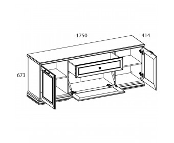 SEVILLA, Тумба RTV 3D1S. Цвет БЕЛЫЙ