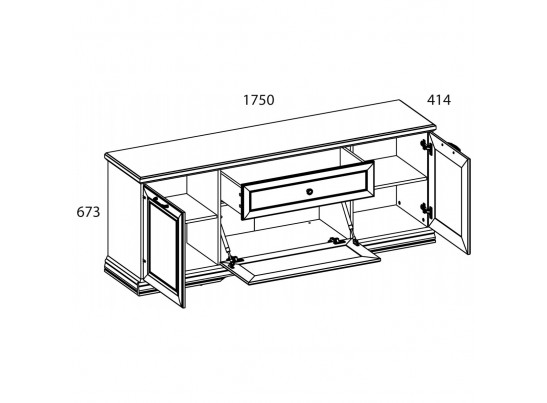 SEVILLA, Тумба RTV 3D1S. Цвет БЕЛЫЙ