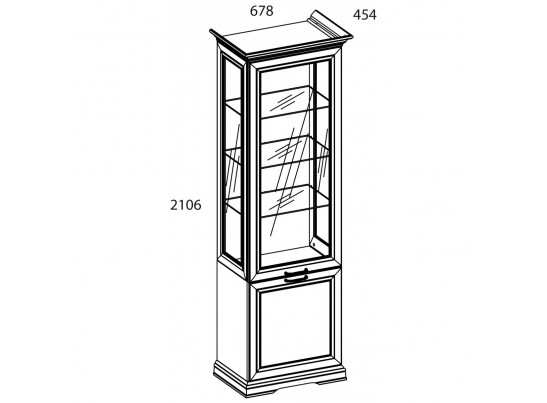 SEVILLA, Шкаф с витриной 1V1D. Цвет БЕЛЫЙ