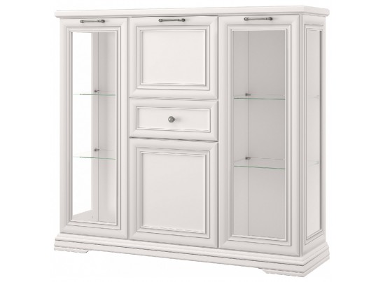 SEVILLA, Шкаф с витриной 2V2D1S. Цвет БЕЛЫЙ