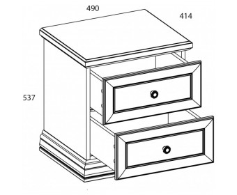 SEVILLA, Тумба прикроватная 2S. Цвет БЕЛЫЙ