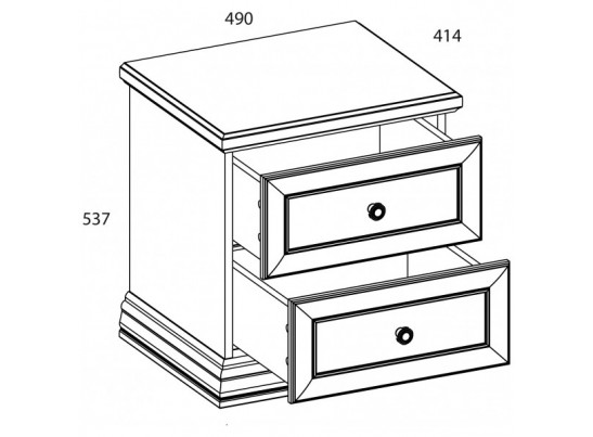 SEVILLA, Тумба прикроватная 2S. Цвет БЕЛЫЙ