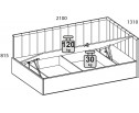 Кровать SINGLE 120 угловая с подъемником. Цвет SIMPLE 42