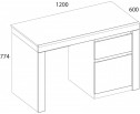 TAURUS, Стол письменный 1D1S. Цвет БЕЛЫЙ /ДУБ ВОТАН