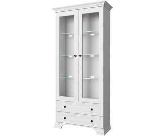 TIFFANY, Шкаф с витриной 2V2S (Белый)