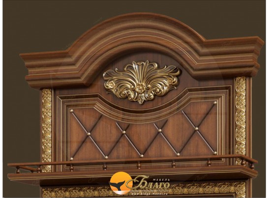 Прихожая Б11.2-1 (декор "ПАВЛИН") Орех/патина золото в Набережных Челнах