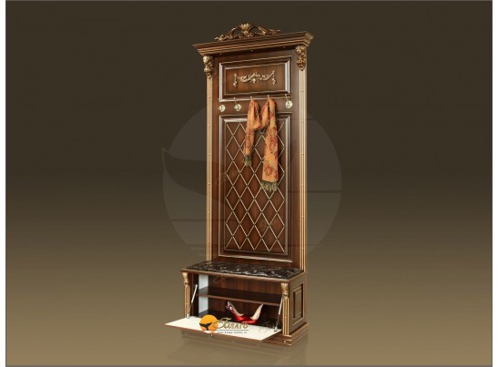 Прихожая Б11.2-6 (Декор "Овал") Орех/патина золото в Набережных Челнах