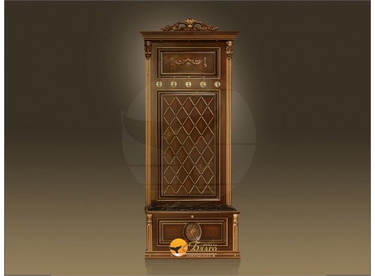 Прихожая Б11.2-6 (Декор "Овал") Орех/патина золото в Набережных Челнах