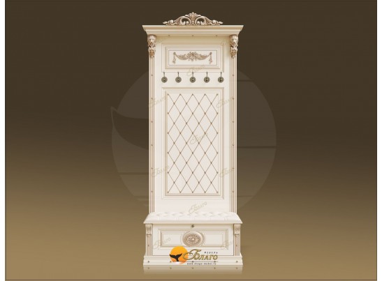 Прихожая Б11.2-6 (Декор "Овал") Карамель/патина золото/белый в Набережных Челнах