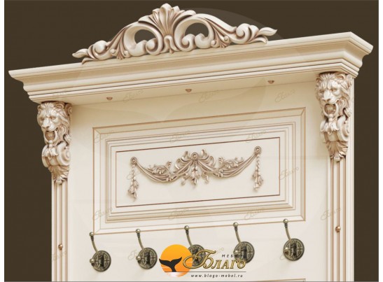 Прихожая Б11.2-6 (Декор "Овал") Карамель/патина золото/белый в Набережных Челнах