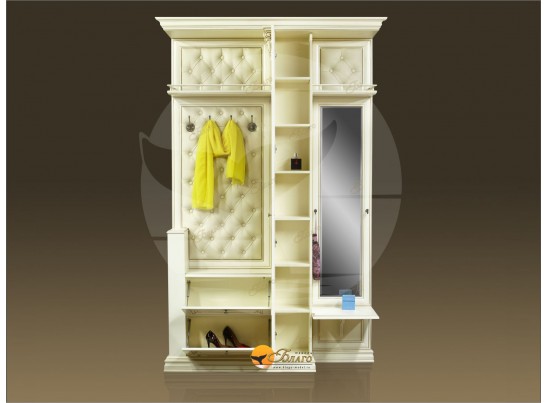 Прихожая Б11.3-2 (каретная стяжка Карамель/патина золото/бежевый в Набережных Челнах