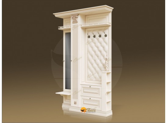 Прихожая Б11.3-2 (каретная стяжка Карамель/патина золото/бежевый в Набережных Челнах