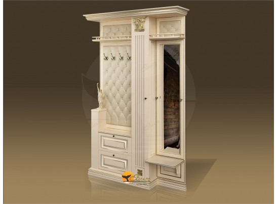 Прихожая Б11.3-2 (каретная стяжка Карамель/патина золото/бежевый в Набережных Челнах