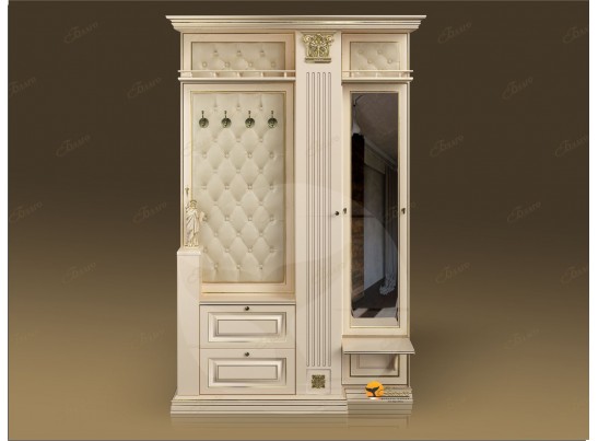 Прихожая Б11.3-2 (каретная стяжка Карамель/патина золото/бежевый в Набережных Челнах