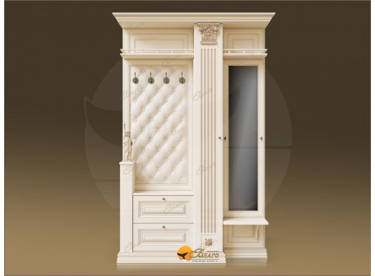 Прихожая Б11.3-2 (каретная стяжка Карамель/патина золото/бежевый в Набережных Челнах