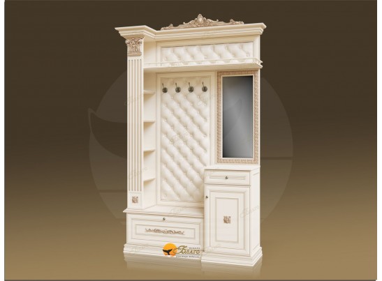 Прихожая Б11.4-14 (каретная стяжка) Карамель/патина золото/бежевый в Набережных Челнах