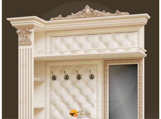 Прихожая Б11.4-14 (каретная стяжка) Карамель/патина золото/бежевый в Набережных Челнах