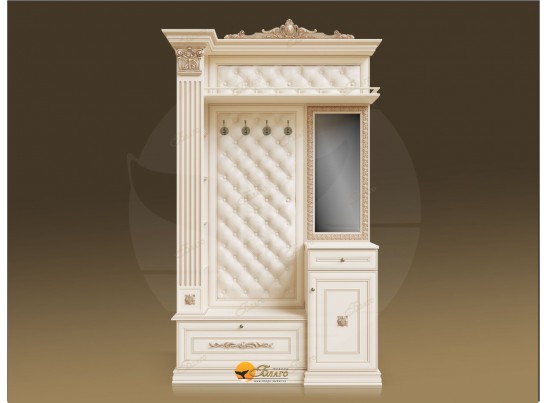 Прихожая Б11.4-14 (каретная стяжка) Карамель/патина золото/бежевый в Набережных Челнах