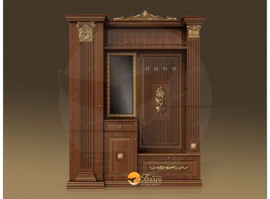 Прихожая Б11.4-17 (декор ЦД-24) Орех/патина золото в Набережных Челнах