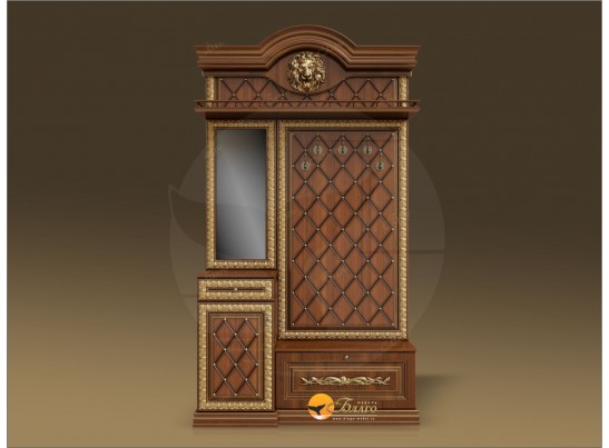 Прихожая Б11.5-3 в багете Орех/патина золото в Набережных Челнах