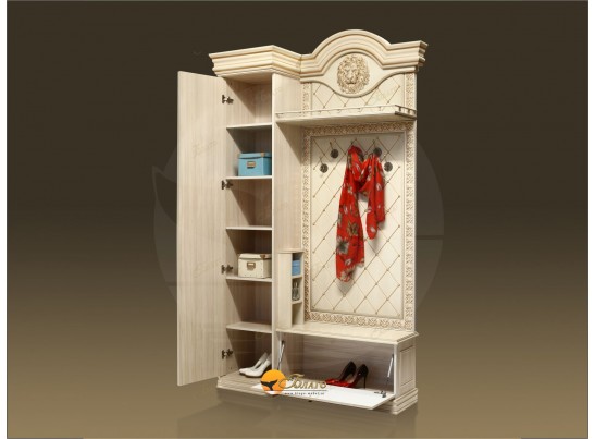 Прихожая Б11.5-5 (декор ЛЕВ) Карамель/патина золото в Набережных Челнах